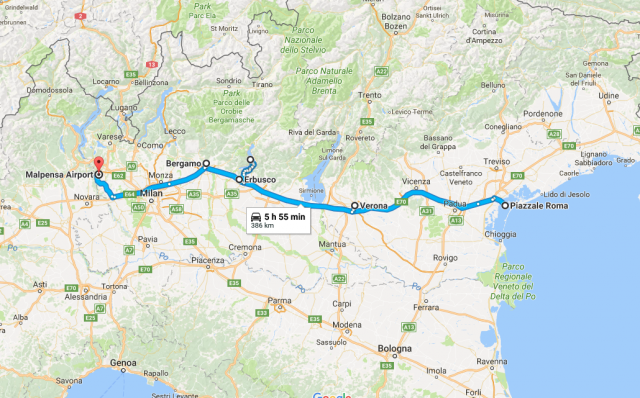 Northern Italy Road Trip, Venice to Milan